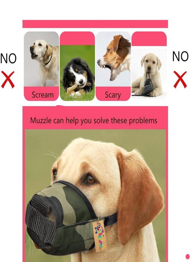 ويستيرن إرا كمامة للكلاب بنمط التمويه من العصر الغربي - غطاء فم ناعم قابل للتعديل مصنوع من النايلون يسمح بمرور الهواء، مناسب للكلاب الصغيرة والمتوسطة والكبيرة، مضاد للمضغ والنباح والعض (كبير) - Image 5